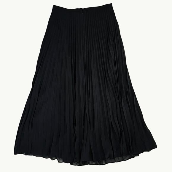 Liz Claiborne Collection Black Pleated Maxi Skirt 12 Chiffon Lined Dark Academ - Picture 3 of 13